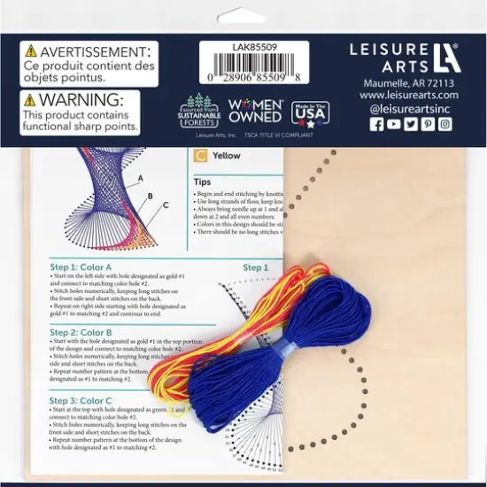 Leisure Arts&reg; Intermediate Vortex Wood Stitched String Art Panel Kit {3}