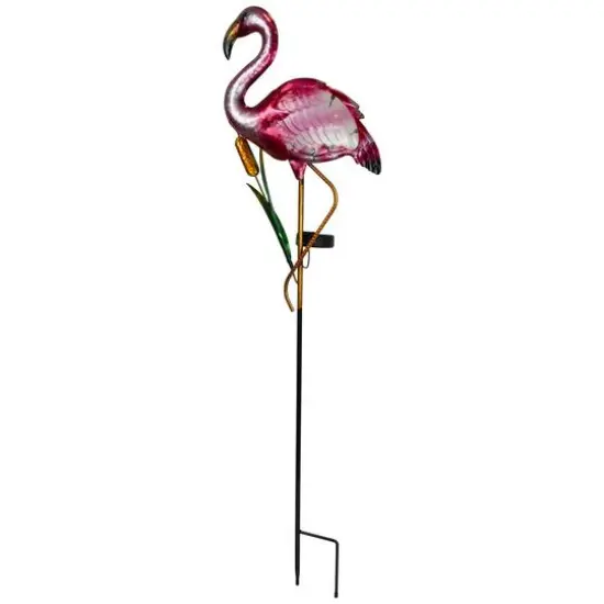 3ft. Solar Lighted Pink Flamingo Outdoor Garden Stake {6}