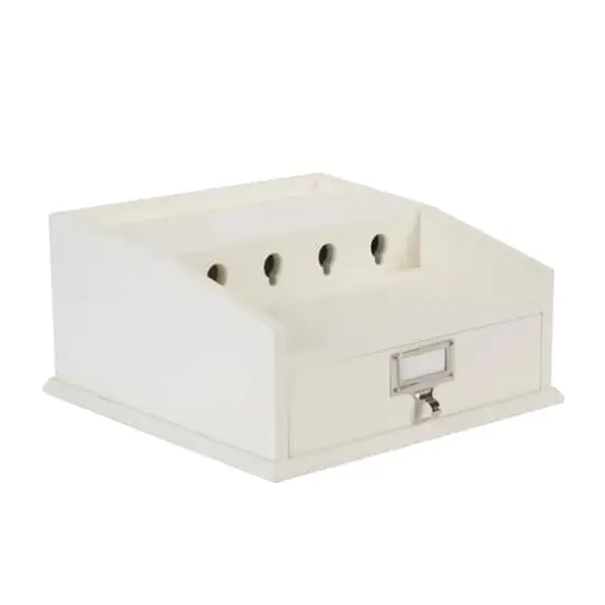 Organize It All White Charging Station With Drawer {9}