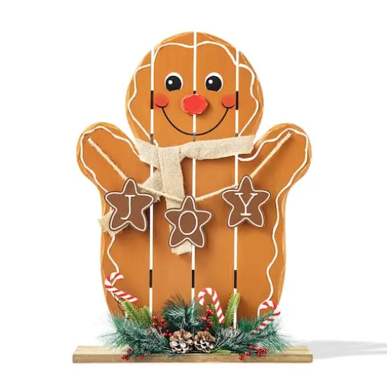 Glitzhome&reg; 24" Wood Gingerbread Man Porch D&eacute;cor {7}