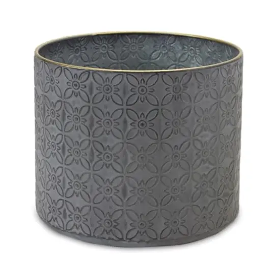 Ornate Geometric Metal Planters Set {3}