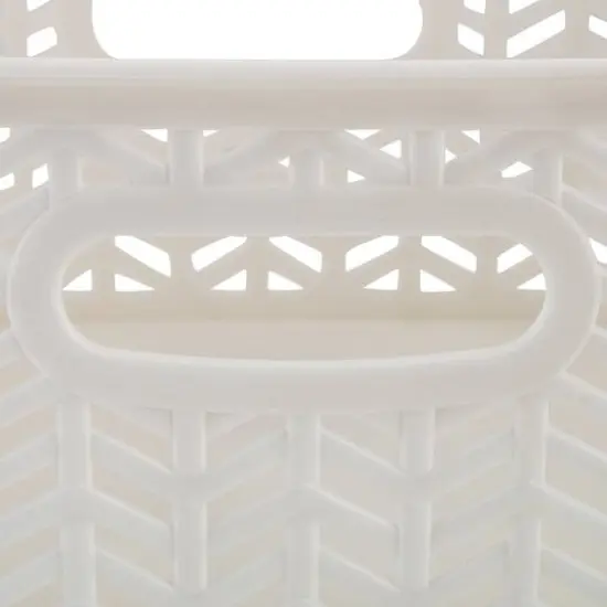 Simplify Small&nbsp;Herringbone Storage Basket, 3ct. White {10}
