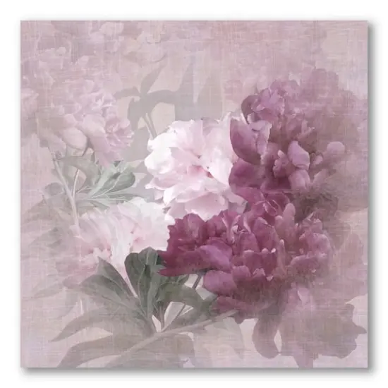 Designart - Vintage Purple and Pink Flowers II - Traditional Canvas Wall Art Print {5}