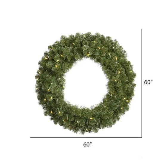 60" Pre-Lit Grand Teton Pine Wreath, Warm White LED Lights {4}