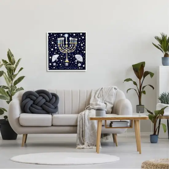 Stupell Industries 24" x 24" Happy Hanukkah Starry Menorah Gicl&eacute;e Wall Art {3}