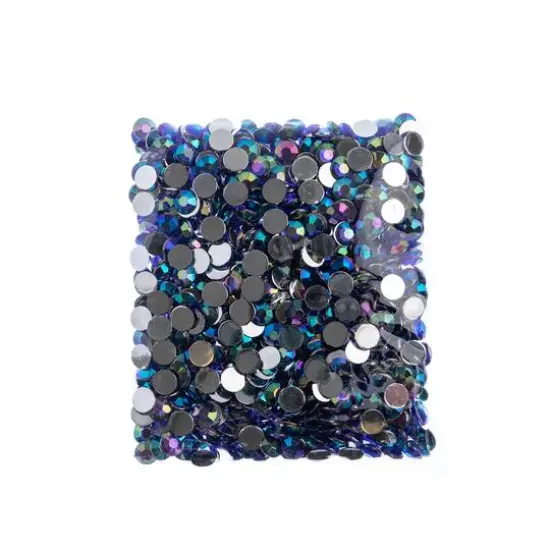 John Bead 8mm Acrylic Round Flat Back Rhinestones, 1,000ct. Purple AB {4}