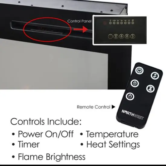 Hastings Home 50" Black Electric Fireplace {6}