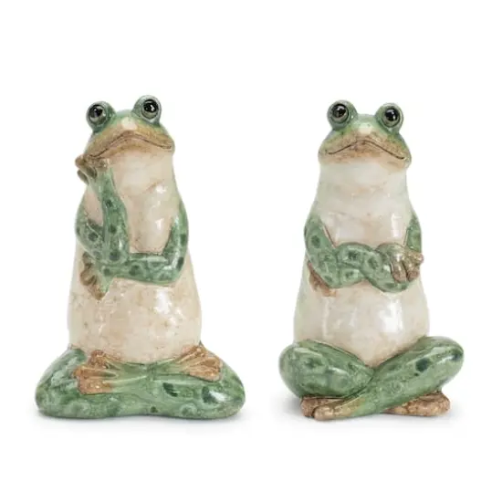 Ceramic Garden Frog Statues Set {1}