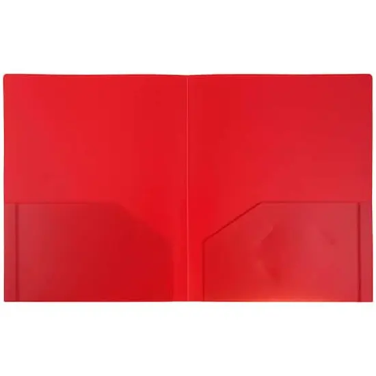 JAM Paper Primary Color Heavy Duty Plastic 2-Pocket School Folders, 6ct. {4}