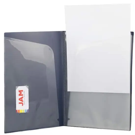 JAM Paper Navy Heavy Duty Plastic High 6-Pocket Folder, 2ct. {5}