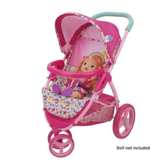 509 Crew Baby Alive Pink and Rainbow Doll Jogging Stroller {7}