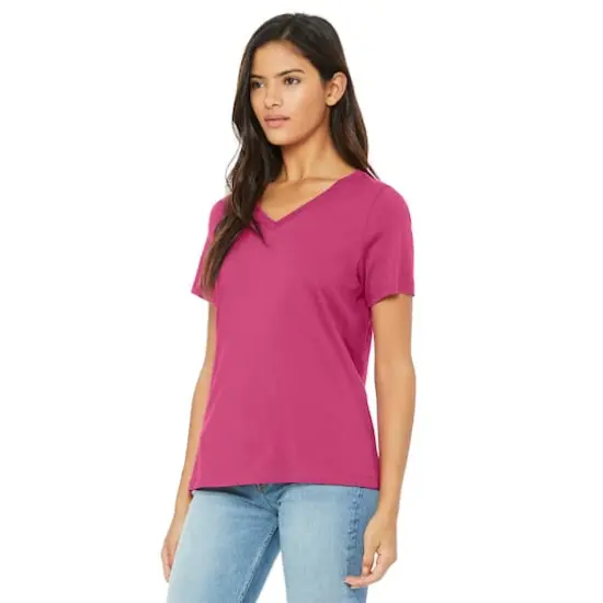 BELLA+CANVAS&reg; Women's Short Sleeve V-Neck T-Shirt Berry {4}