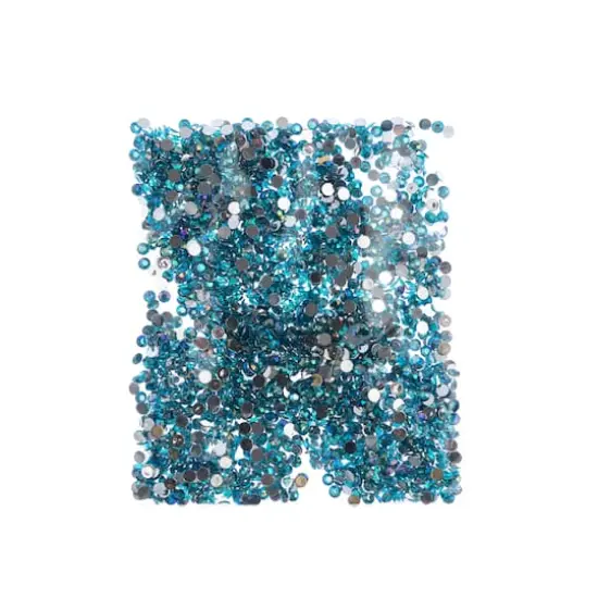 John Bead Acrylic Round Flat Back Rhinestones, 4mm Aqua AB {4}