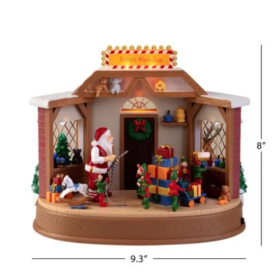 8" Animated & Musical LED Santa's Workshop {4}
