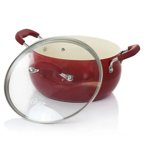 Oster Corbett 8-Piece Red Nonstick Aluminum Cookware Set {6}
