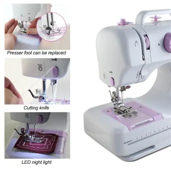 NEX&trade; Lavender Purple Modern Crafting Sewing Machine with 12 Built-In Stitches {4}