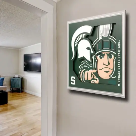 College 3D Logo Series Wall Art Michigan State Spartans {5}