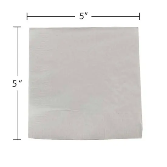 JAM Paper Small Beverage Napkins, 100ct. Silver {4}