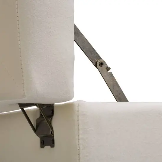 Glitzhome&reg; Velvet Upholstered Storage Stool Seashell White {9}