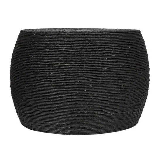 Hello Honey&reg; Corn Rope Round Accent Table Black {10}