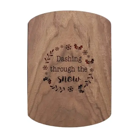 Dashing Through the Snow 11" x 8" Walnut Oval Cutting Board {1}
