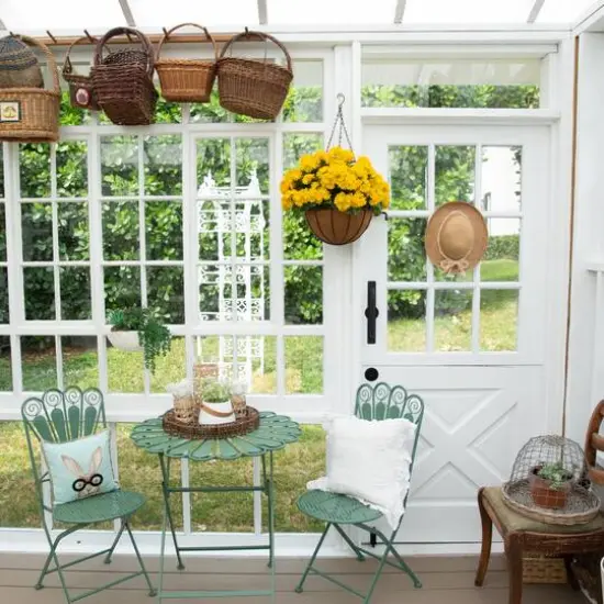 24in. UV Resistant Artificial Chrysanthemum Hanging Basket (Indoor/Outdoor) {8}