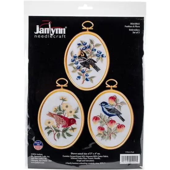 Janlynn&reg; Feathers & Flora Embroidery Kit Set {1}