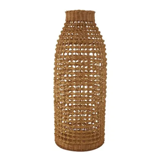 30.5" Brown Open Frame Woven Rattan Vase {1}