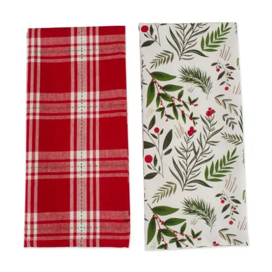 DII&reg; Boughs Of Holly Dishtowel Set {4}