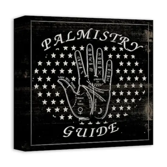 Black Palmistry Guide Canvas Wall Art {3}
