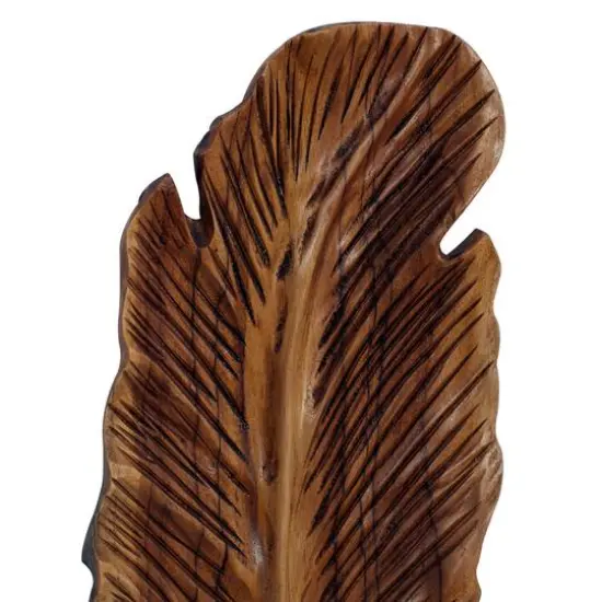 Set of 3 Brown Teak Wood Rustic Wall Decor 7", 27" {4}