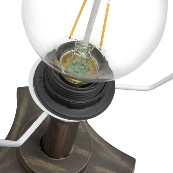 Hello Honey&reg; 5ft. Mid-Century Modern Wood Floor Lamp with Burlap Drum Shade {8}