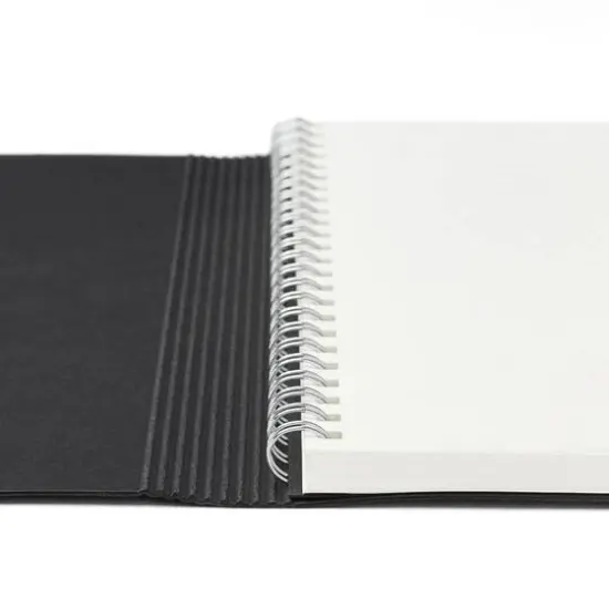 Fabriano® EcoQua Plus A5 Lined Hidden Spiral-Bound Notebook Black {9}