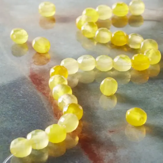 Yellow Faceted Agate Coin Beads by Bead Landing&trade; {3}