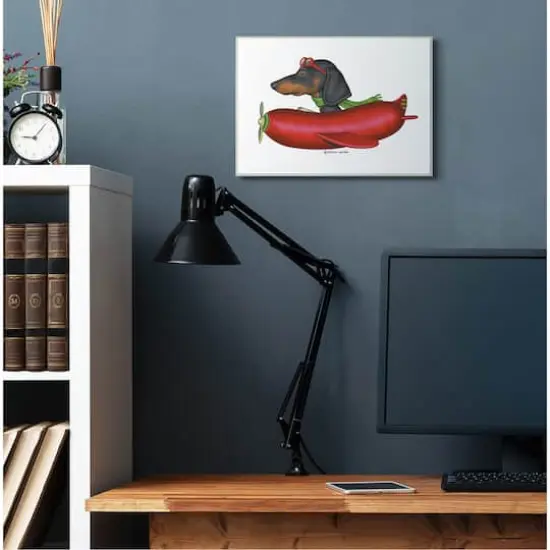 Stupell Industries Dachshund Flying in Weenie Mobile Wall Plaque {4}