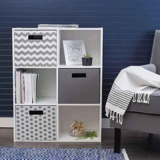 DII&reg; 11" Polyester Solid Storage Cube Gray {4}