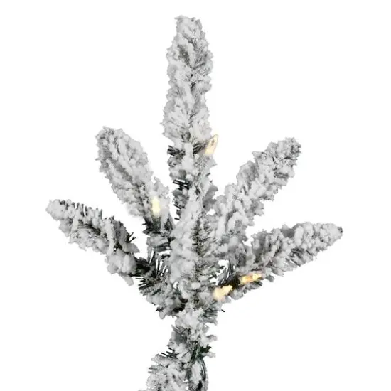 4.5ft. Pre-Lit Flocked Utica Fir Artificial Christmas Tree, Warm White LED Lights {3}
