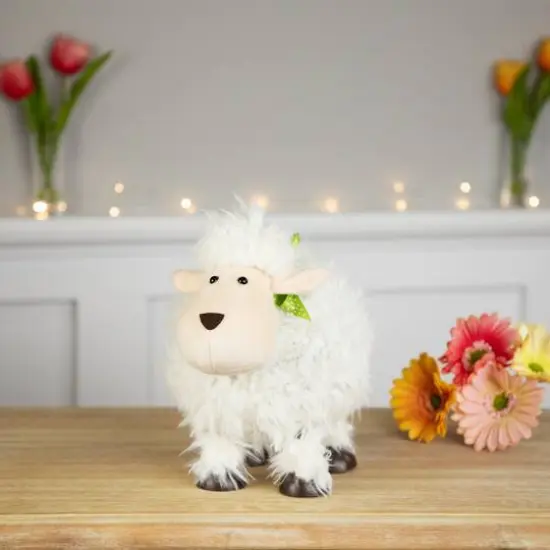 8.25" White Bouncing Sheep Easter Figure {3}