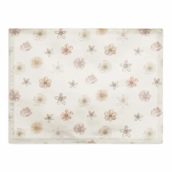 Florals Cotton Twill Placemat White {1}