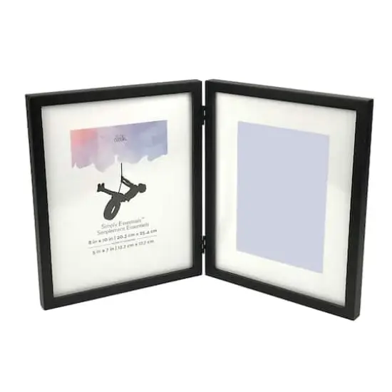 Simply Essentials&trade; 5" x 7" Black Hinged Frame with Mat by Studio D&eacute;cor&reg; {1}
