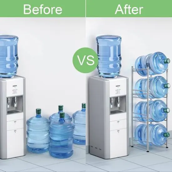 41" 5-Gallon Water Jug Holder Storage Rack Silver {6}