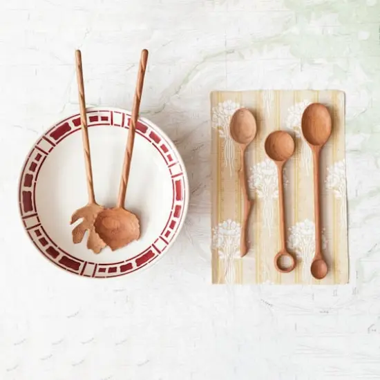 Hello Honey&reg; 8.5" White & Rust Ceramic Footed Bowls, 2ct. {4}