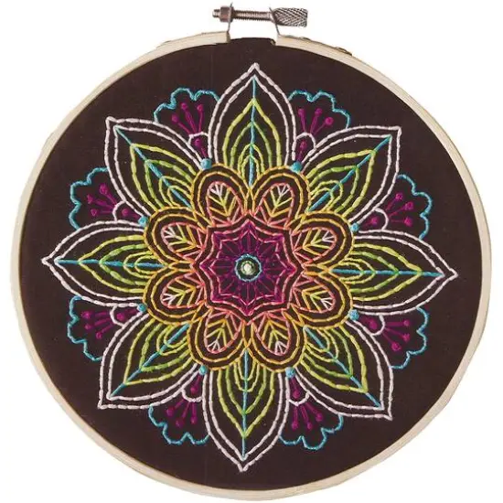Leisure Arts&reg; 6" Neon Mandala Embroidery Kit {5}