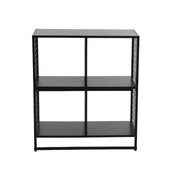 Household Essentials 28" 4-Compartment Trellis Storage Bookshelf Black {5}