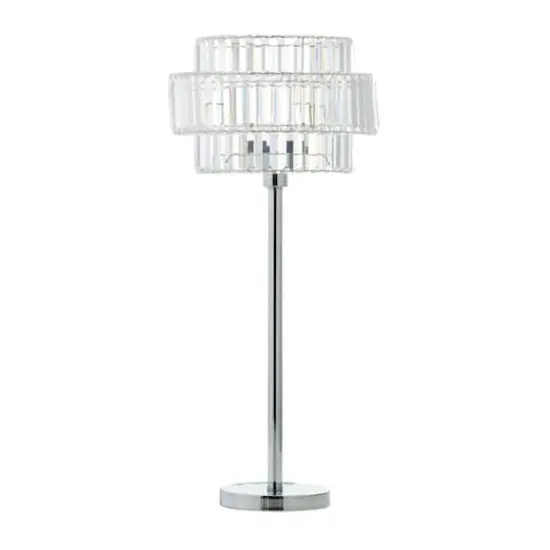 Silver Iron Contemporary Table Lamp, 30" x 13" x 13" {1}