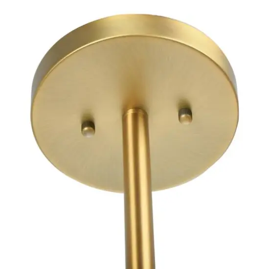 Hello Honey&reg; 37.5" Wood & Metal Chandelier with Linen Shades {10}