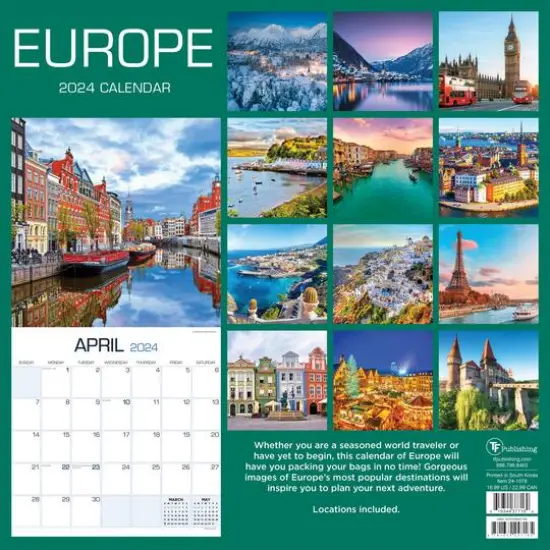 TF Publishing 2024 Europe Wall Calendar {3}
