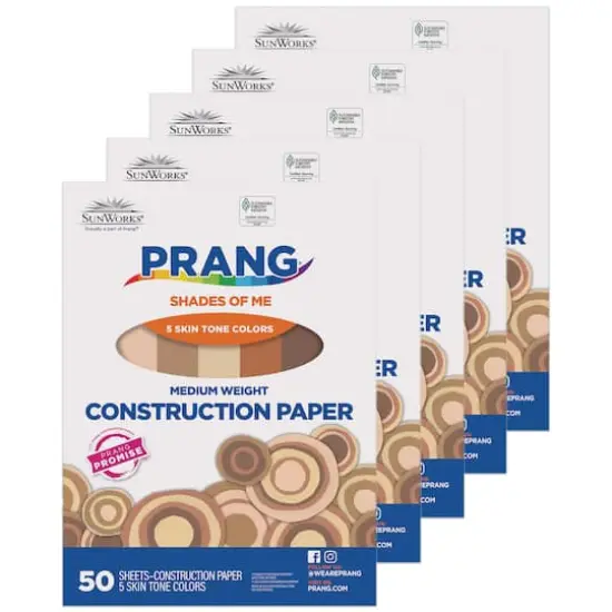 Prang&reg; 9" x 12" Shades of Me Medium Weight Construction Paper, 5 Packs of 50 Sheets {1}