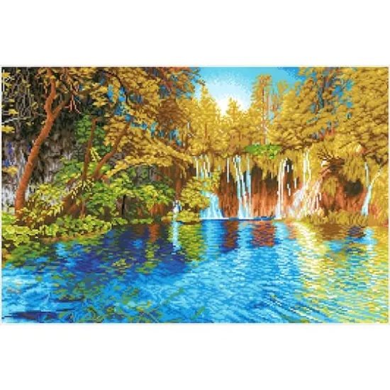Diamond Dotz&reg; Intermediate Picturesque Falls Plitvice Lakes National Park Diamond Facet Art Kit {4}
