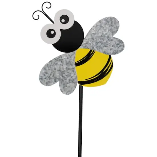 23" Black & Yellow Bee Metal Garden Stake  {4}